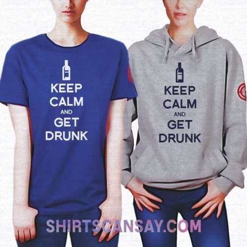 KEEP CALM AND GET DRUNK 크루넥 이미지