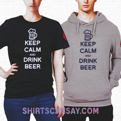 KEEP CALM AND DRINK BEER 크루넥 이미지