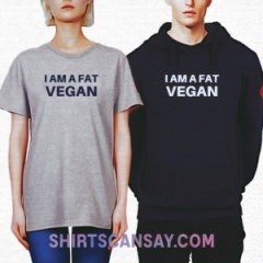 I am a fat vegan #뚱뚱 #채식 #티셔츠 #후드티