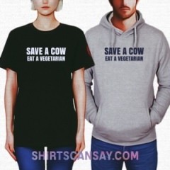 Save a cow eat a vegetarian #채식 #티셔츠 #후드티